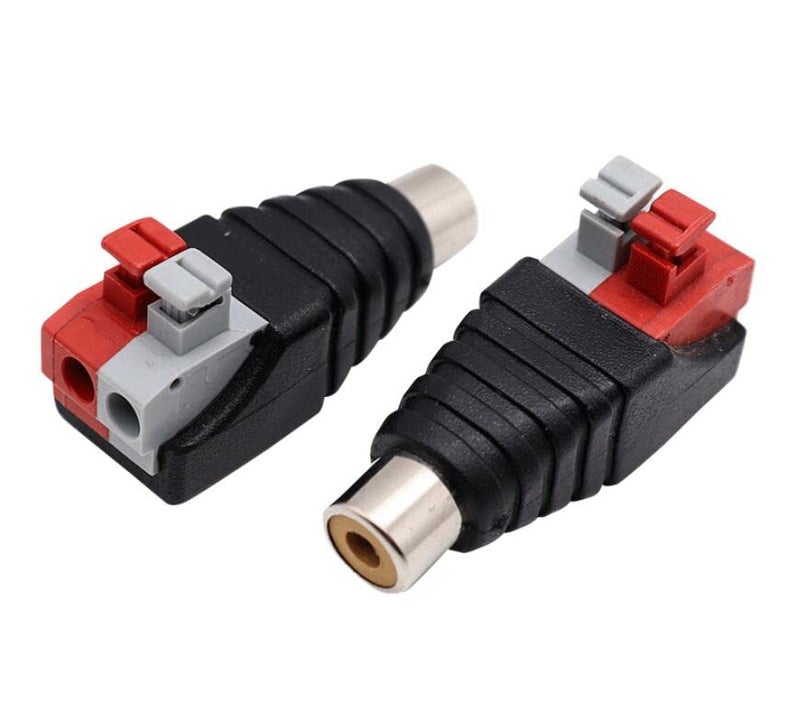 Haokiang 2-Pack Speaker Phono RCA Female to 2 Screw Terminal Strip Audio Video Spring Press Type Balum Connector Adapter (RCA F/AV F) - Image 2